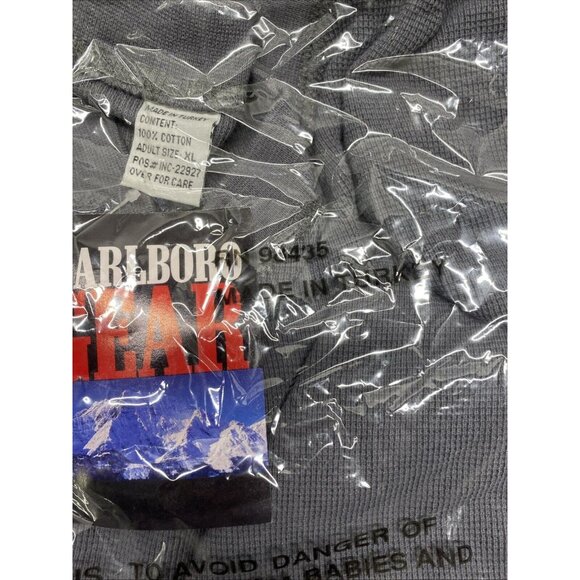 Vintage Marlboro Grey Thermal Long Sleeve Shirt XL NEW W/ TAGS And Original Bag - Picture 3 of 12